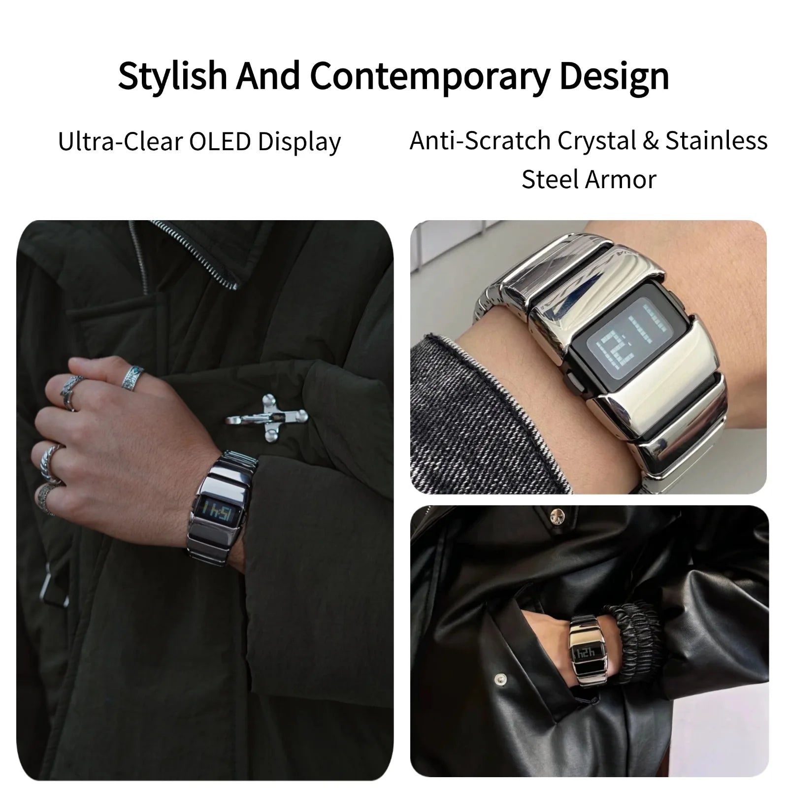 BENLYDESIGN Unique Metal Watches Retro-futuristic Watches For Men Punk Style Fashion Electronic Trendy Stylish Y2K Watches X6000
