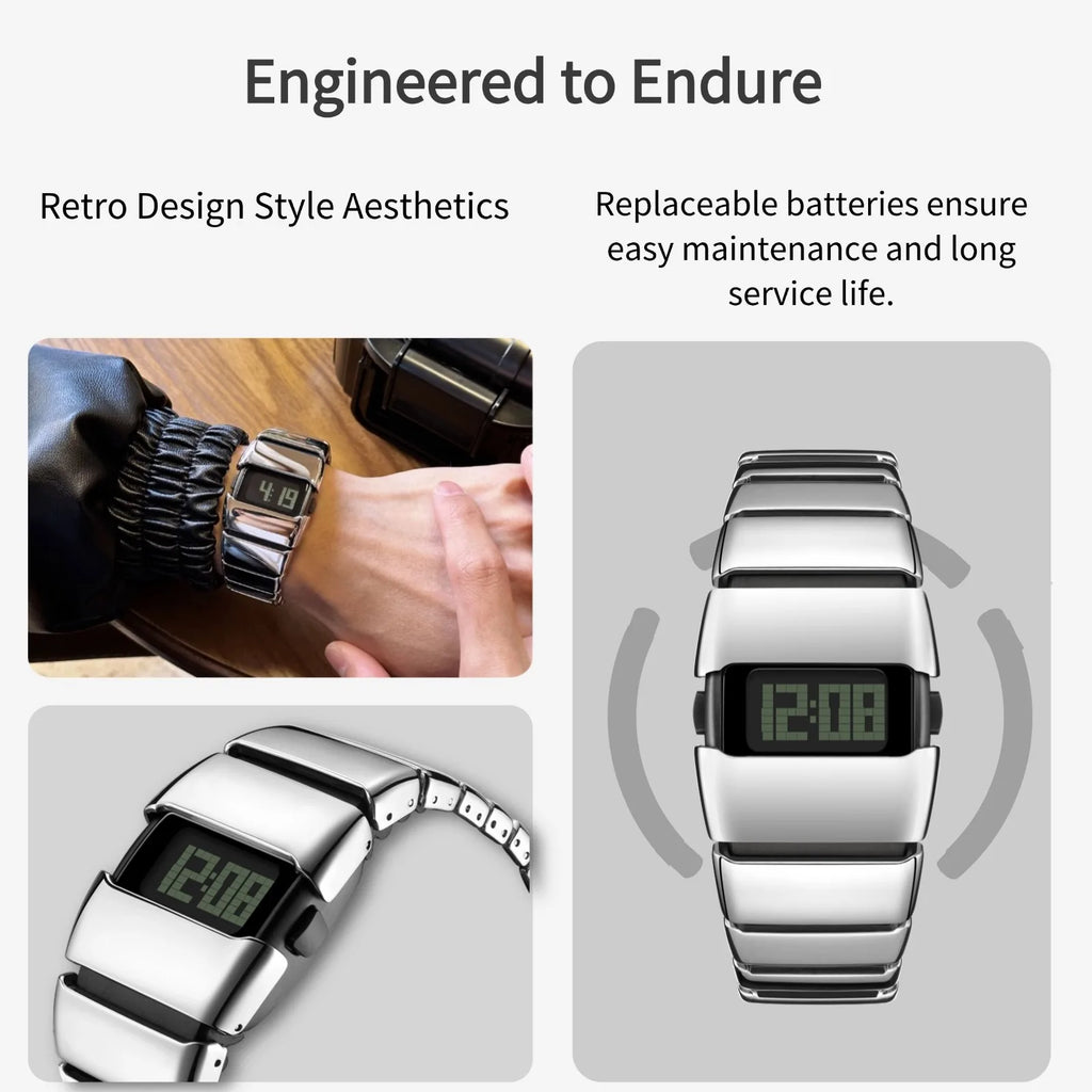 BENLYDESIGN Unique Metal Watches Retro-futuristic Watches For Men Punk Style Fashion Electronic Trendy Stylish Y2K Watches X6000
