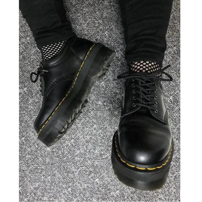 Women's Summer Soft Cotton Casual Low-Top Ankle Boots with Platform Sole 5-Hole Design Korean Style