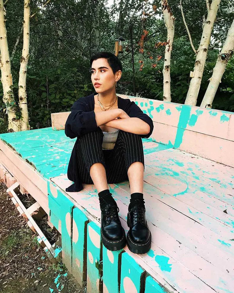 Women's Summer Soft Cotton Casual Low-Top Ankle Boots with Platform Sole 5-Hole Design Korean Style