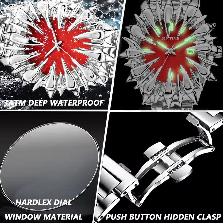 Original Heterosexual Claw y2k watch Quartz watchs European and American Irregular Dial Men gift Hip-hop luxury Men wristwatch