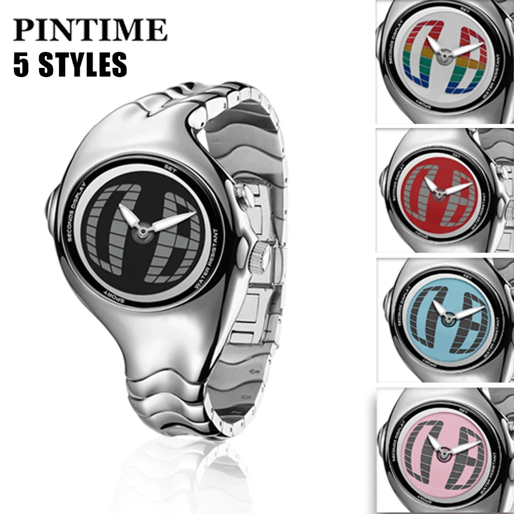 Distortion Trendy Watches GL570 Y2K Retro Digital Watch for Men BigTic Style Titanium Alloy Polished Electronic Watches for Man