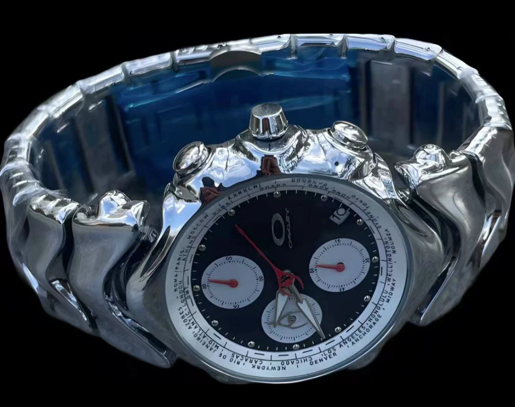 vintage three-eye judge y2k millennium watch panda timing special-shaped retro fashion watch