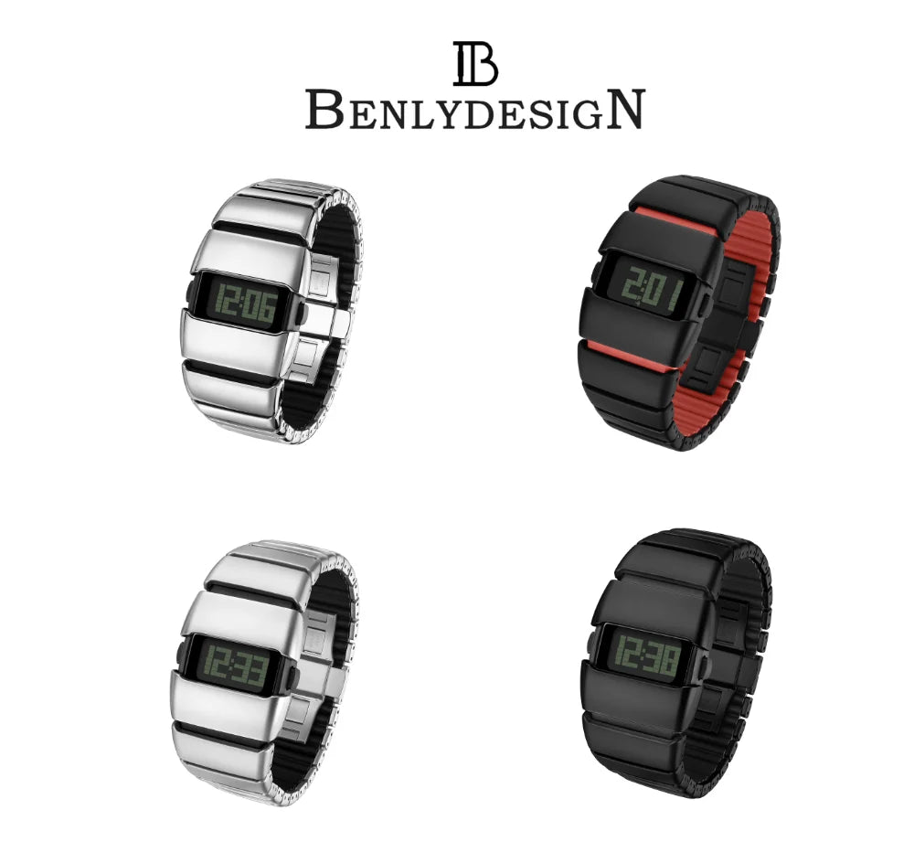 BENLYDESIGN Unique Metal Watches Retro-futuristic Watches For Men Punk Style Fashion Electronic Trendy Stylish Y2K Watches X6000