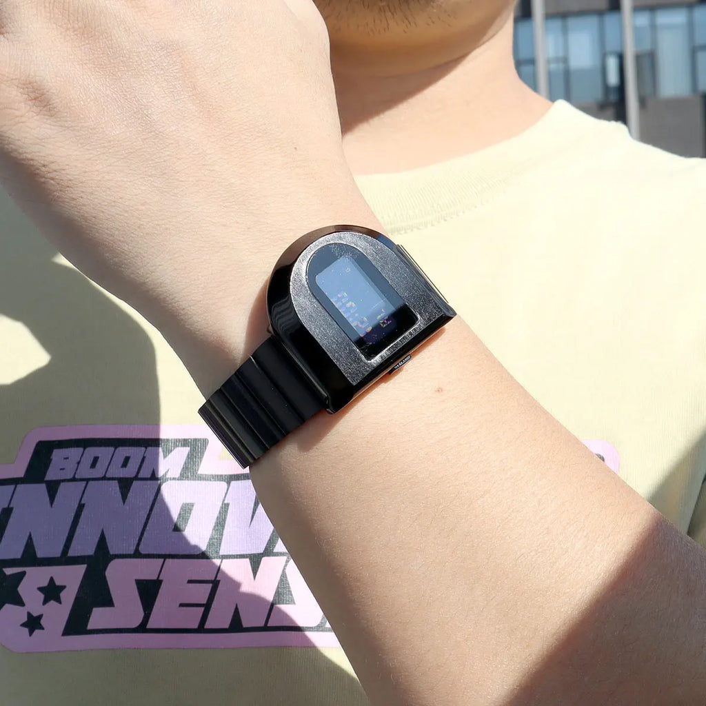 Fashion Unisex Digital Electronic Watch with Stopwatch Backlight Alarm Week Date Stainless Steel Band Wristwatch for Couple 0321