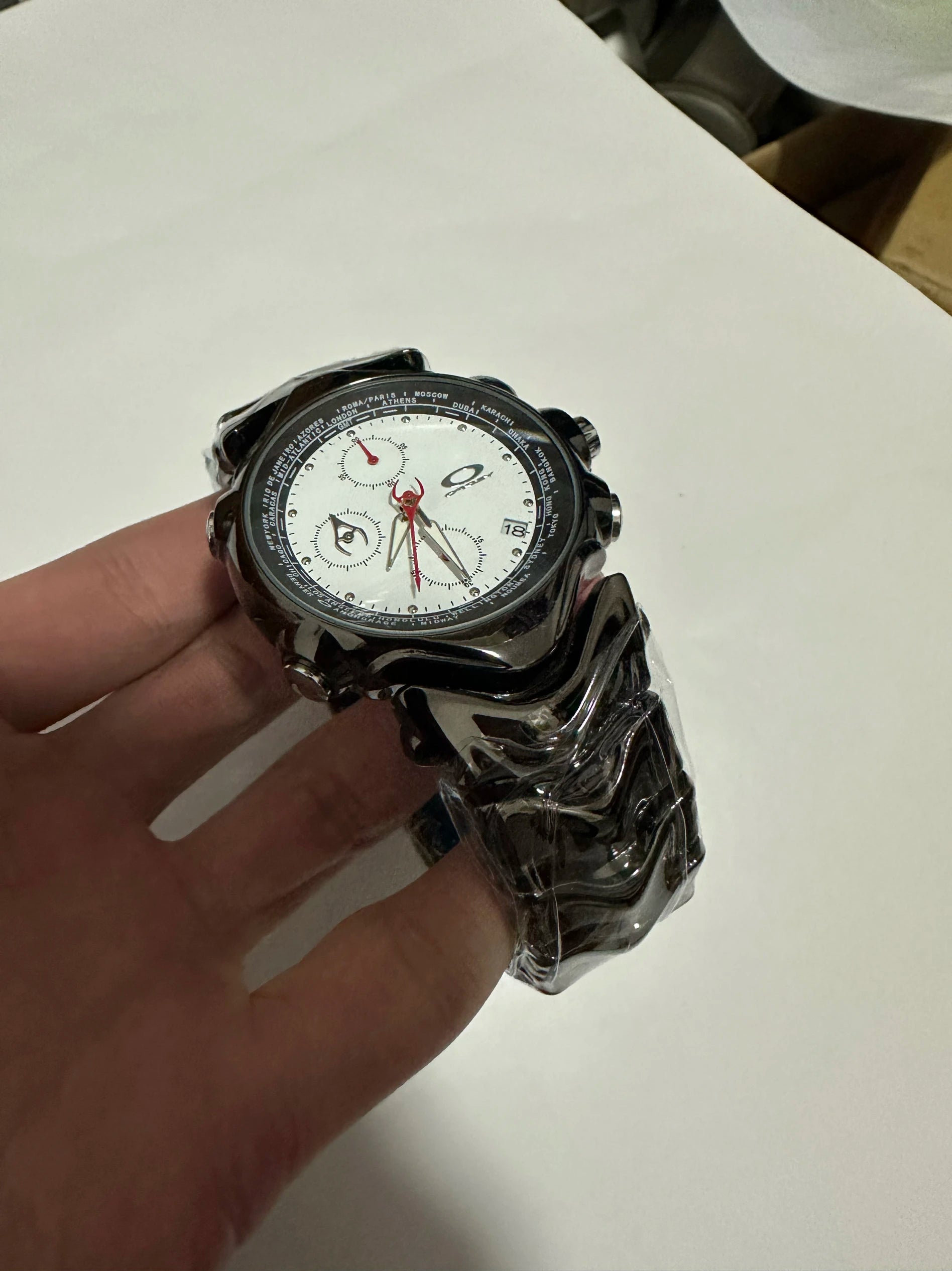 [Spot] vintage three-eye judge y2k millennium watch panda timing special-shaped retro fashion watch