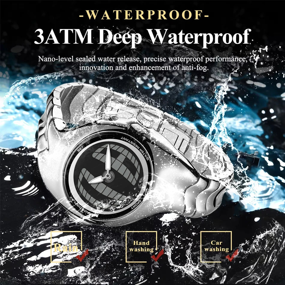 Distortion Trendy Watches GL570 Y2K Retro Digital Watch for Men BigTic Style Titanium Alloy Polished Electronic Watches for Man