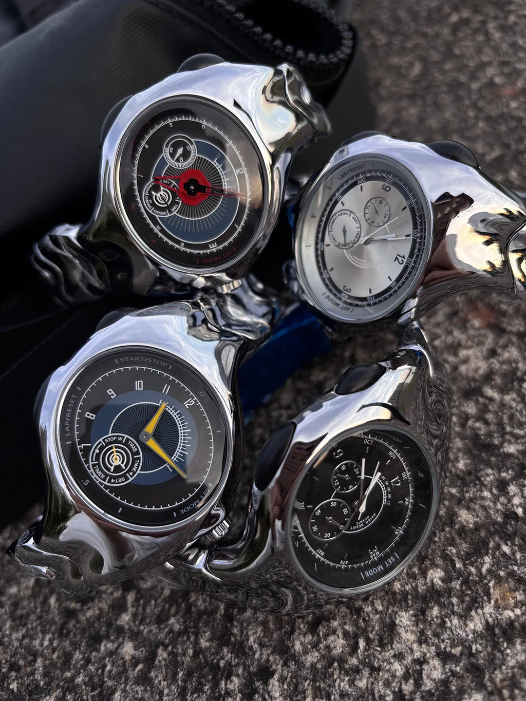 Alien Retro Twisted Case Y2k Quartz Watch Mens Silver Dial Oval Ellipse Special Fashion Unique Design Steel Men Watch AAA Clock