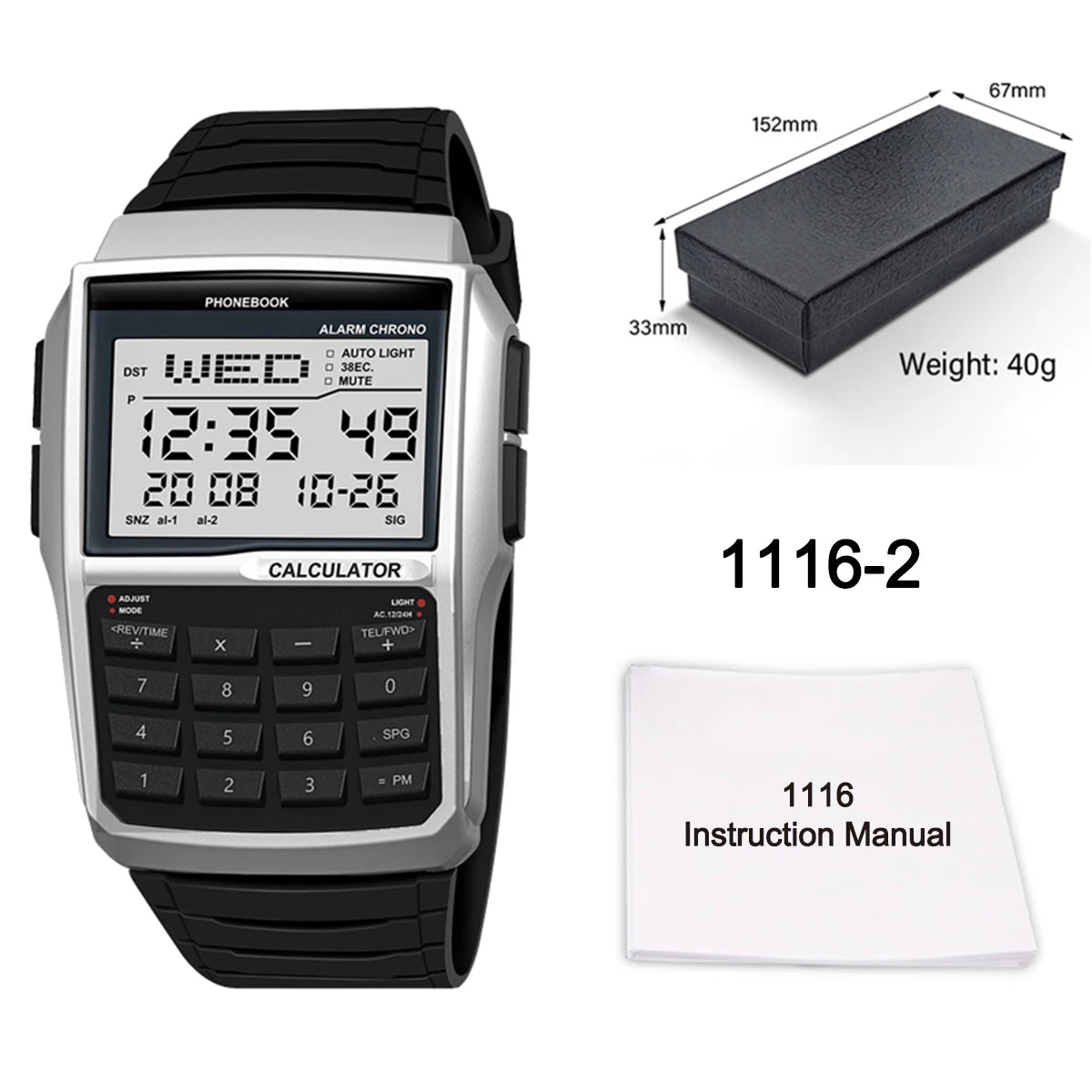 Transparent Case Plastic Watch Men Multifunction Calculator Watch Luminous LED Watch Top Luxury Men Watch Computer Style