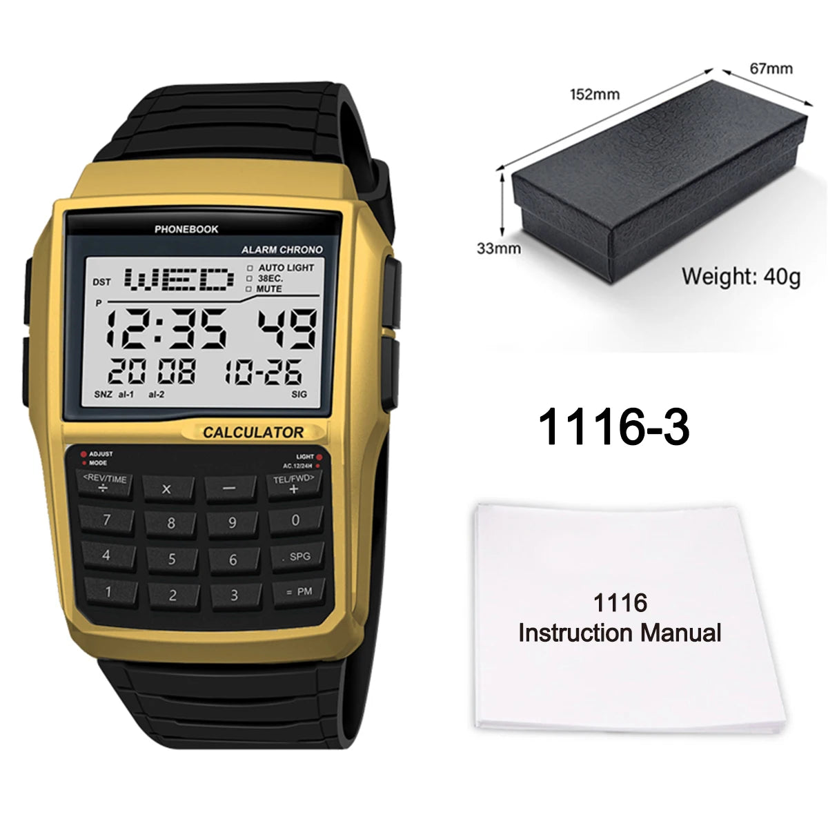 Transparent Case Plastic Watch Men Multifunction Calculator Watch Luminous LED Watch Top Luxury Men Watch Computer Style