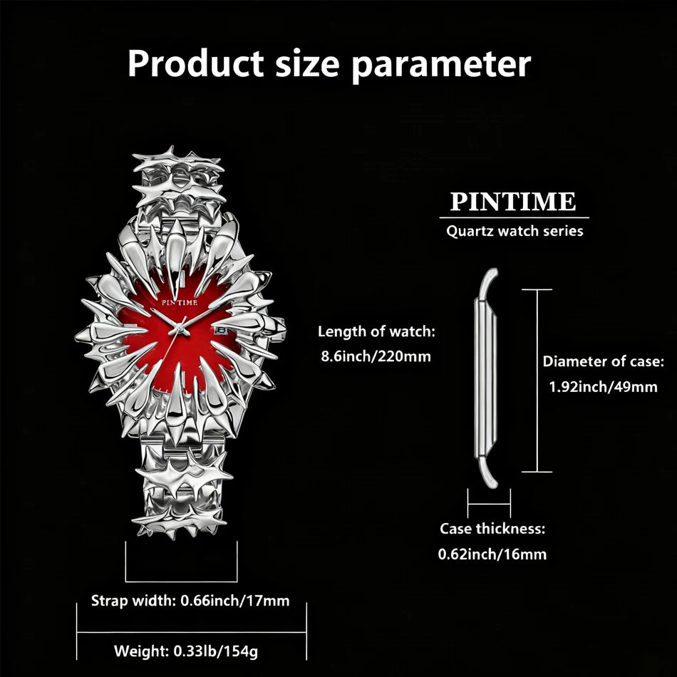 Original Heterosexual Claw y2k watch Quartz watchs European and American Irregular Dial Men gift Hip-hop luxury Men wristwatch