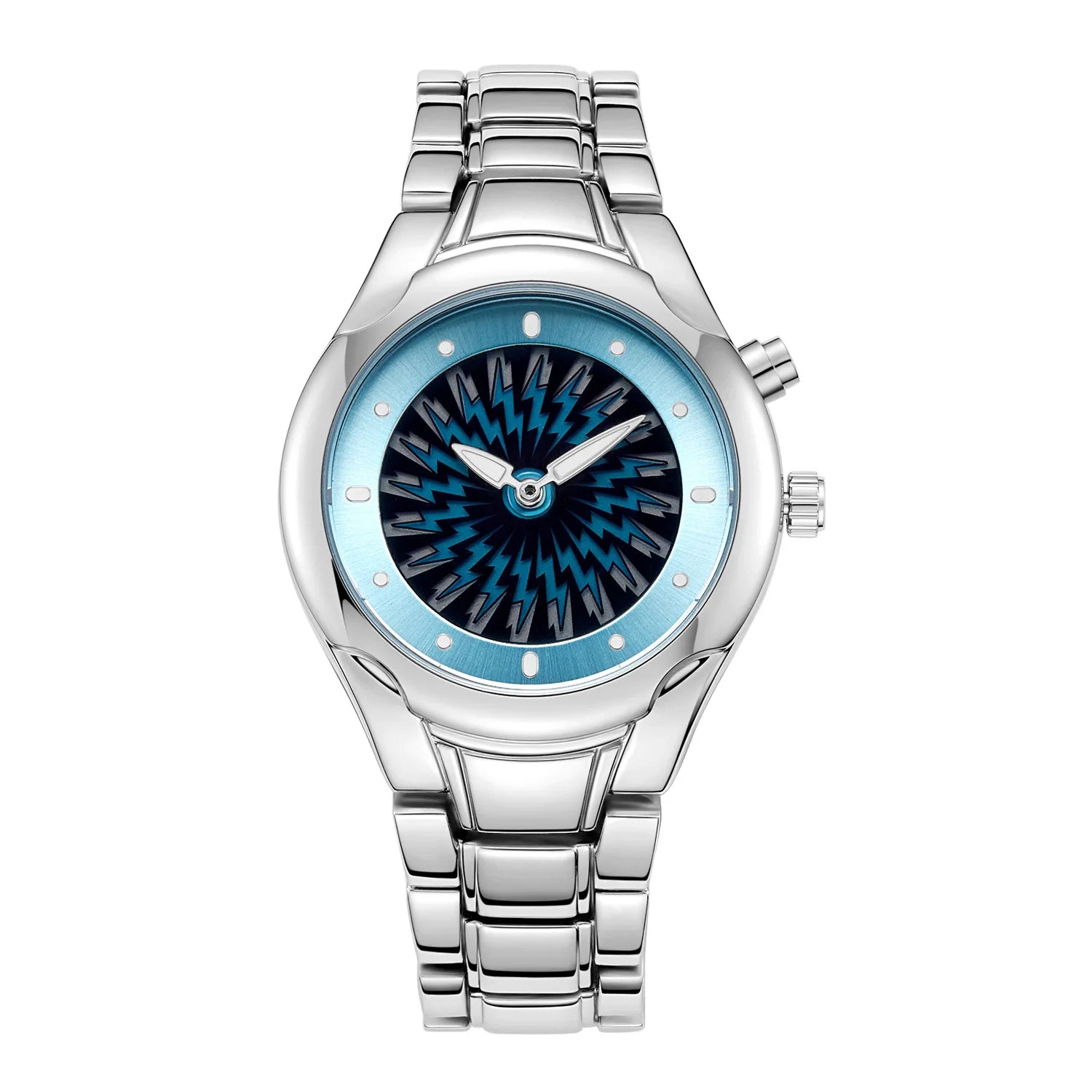 Men's Y2K Alien Quartz Watch Red Pointer Dual Display Stainless Steel Business Watch Dynamic Design AAA Clock