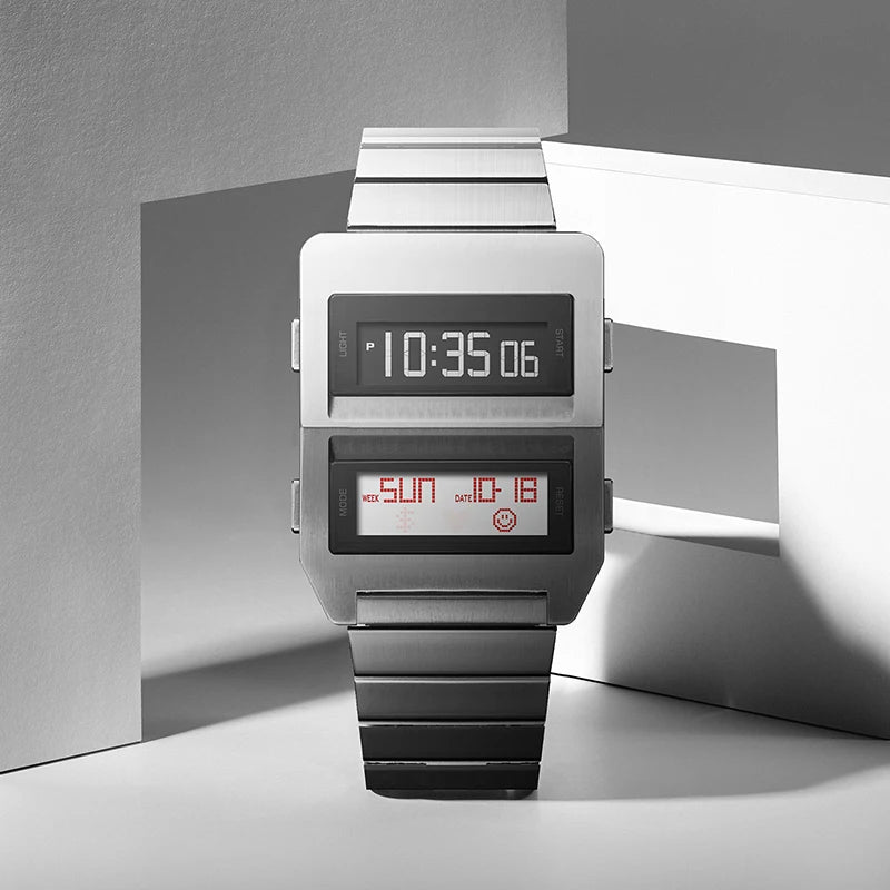 2026 Square Stainless Steel Quartz Watch Industrial Design Minimal Analog Timepiece with Japanese Miyota Movement Matching