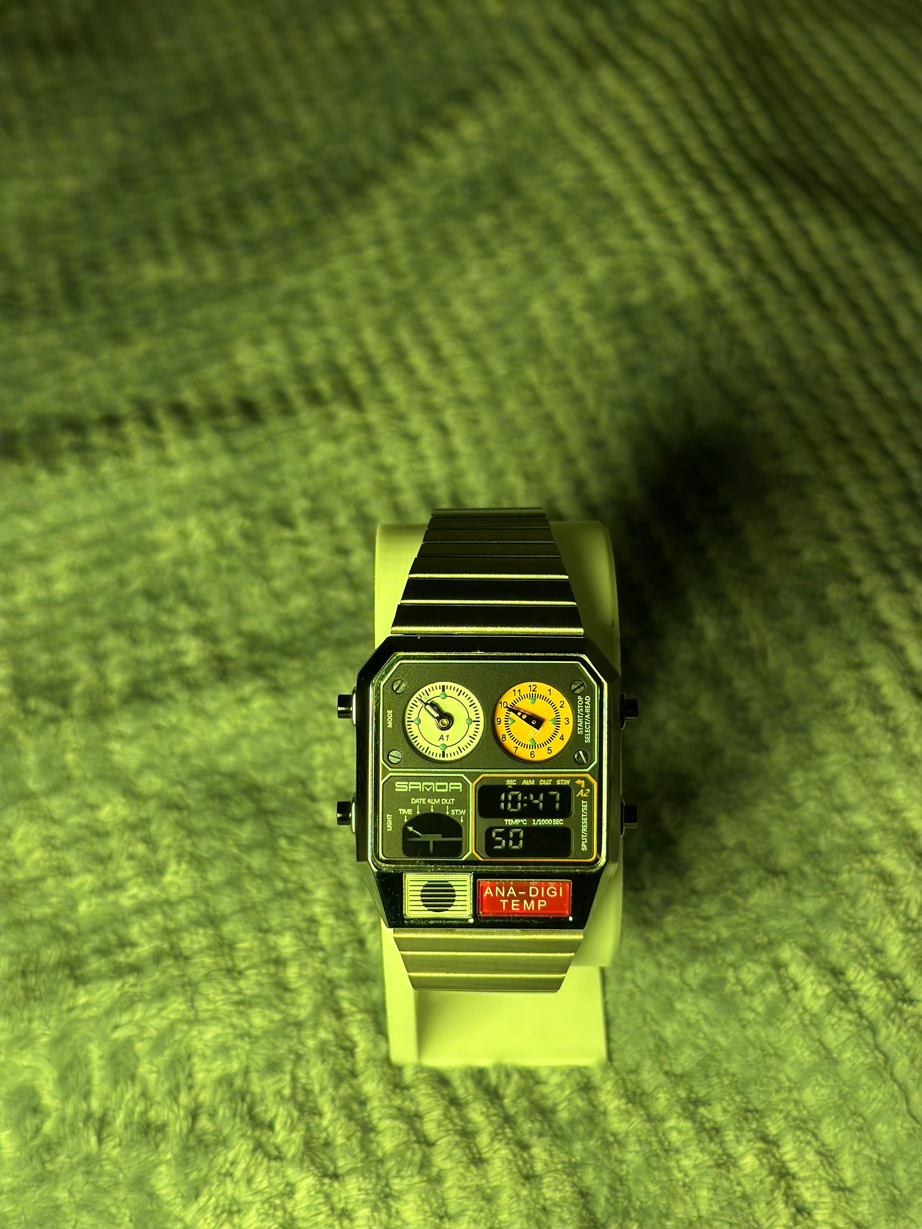 SANDA 3192 Hot-selling LED Electronic Square Men's Youth Casual Multi-function Thermometer Stopwatch Chronograph Men’s Watch